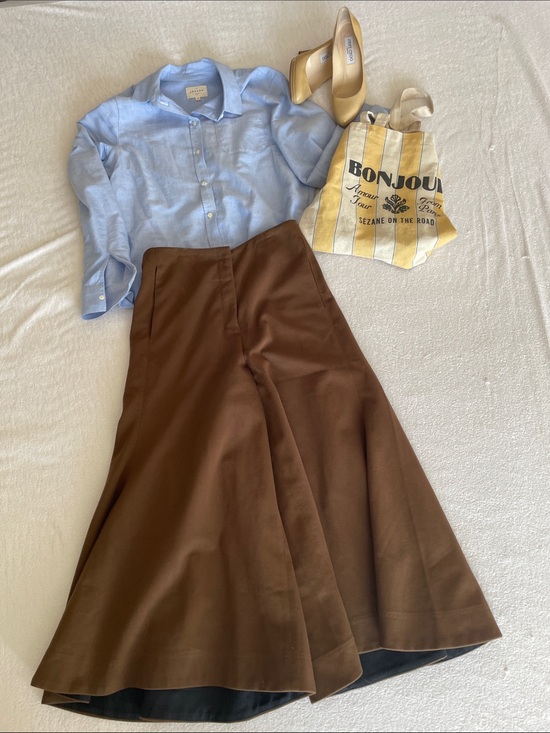 Dresses & Skirts - LA Designer Brown A-Line Midi Skirt - Classic Women's Skirt